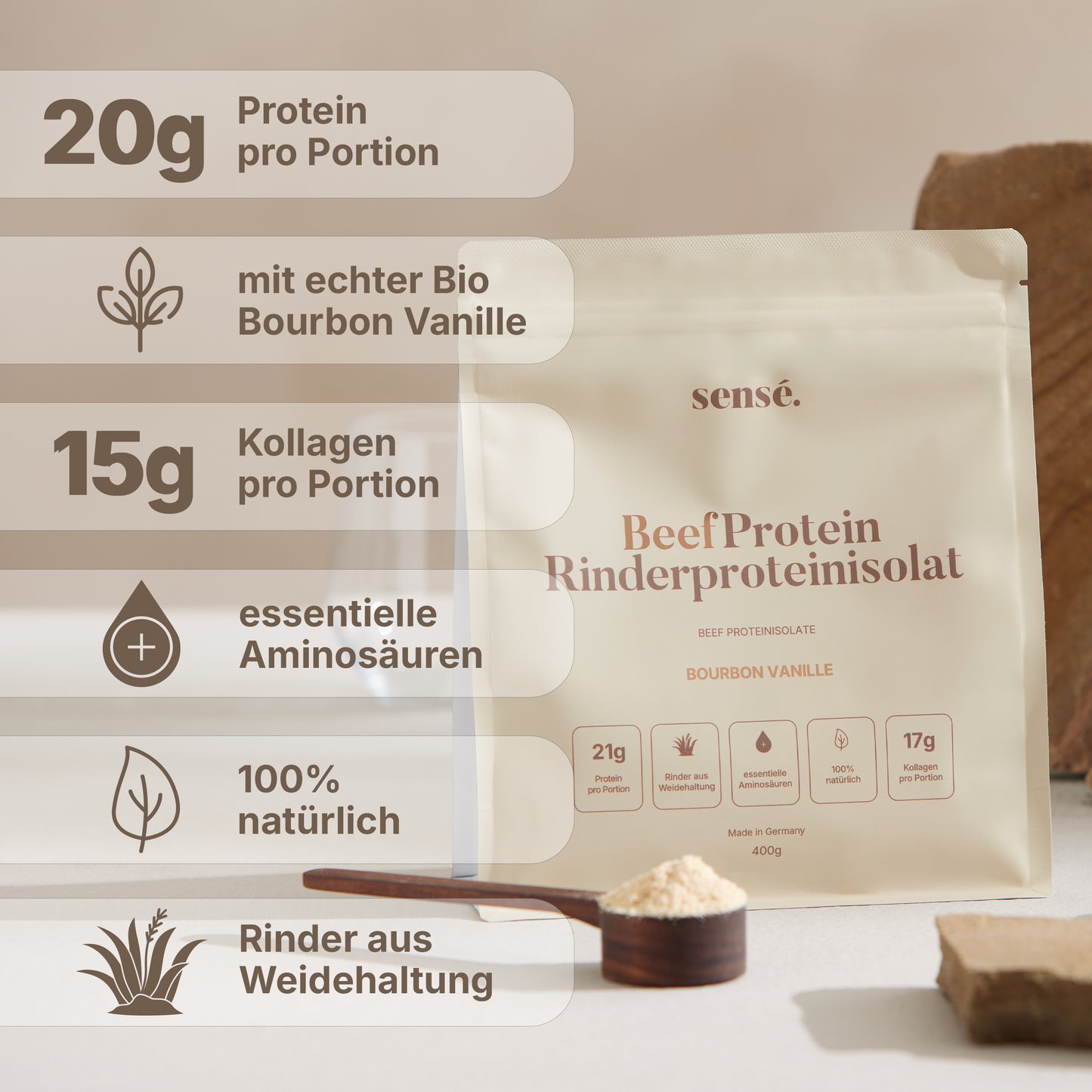 BeefProtein Rinderprotein – Bourbon Vanille