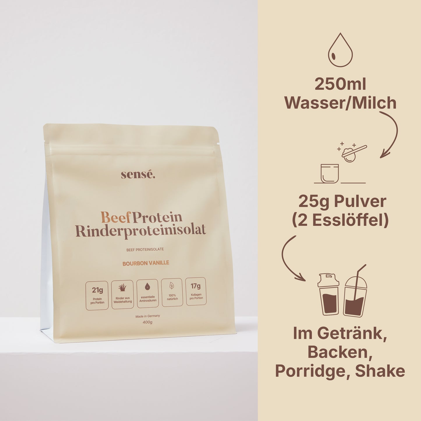 BeefProtein Rinderprotein – Bourbon Vanille